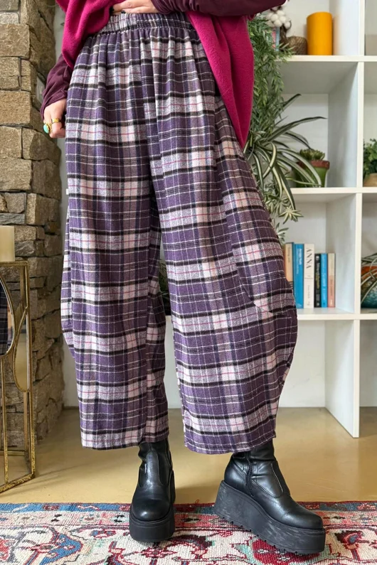 Patrick Plaid Brushed Cotton 7/8 Barrel Pant Fig
